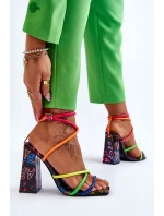 Modne Sandały Na Obcasie Multikolor Josette Modne Sandały Na Obcasie Multikolor Josette