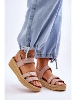 Dámské kožené sandály se suchým zipem růžové Fresh Look Dámské kožené sandály se suchým zipem růžové Fresh Look