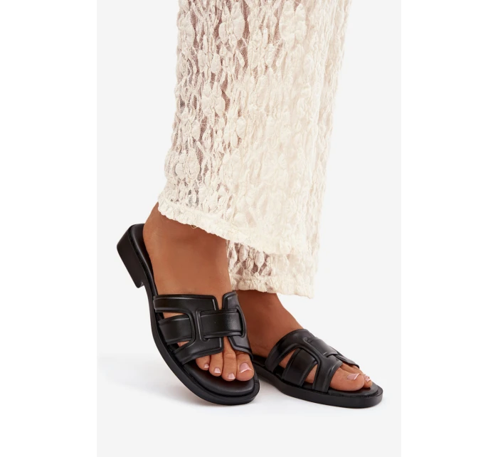 Dámské nazouváky na nízkém podpatku Černé Paris model 22010083 - Step in style Dámské nazouváky na nízkém podpatku Černé Paris model 22010083 - Step in style