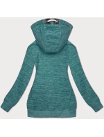 Dámska tyrkysová melanžová fleecová mikina (2310)
