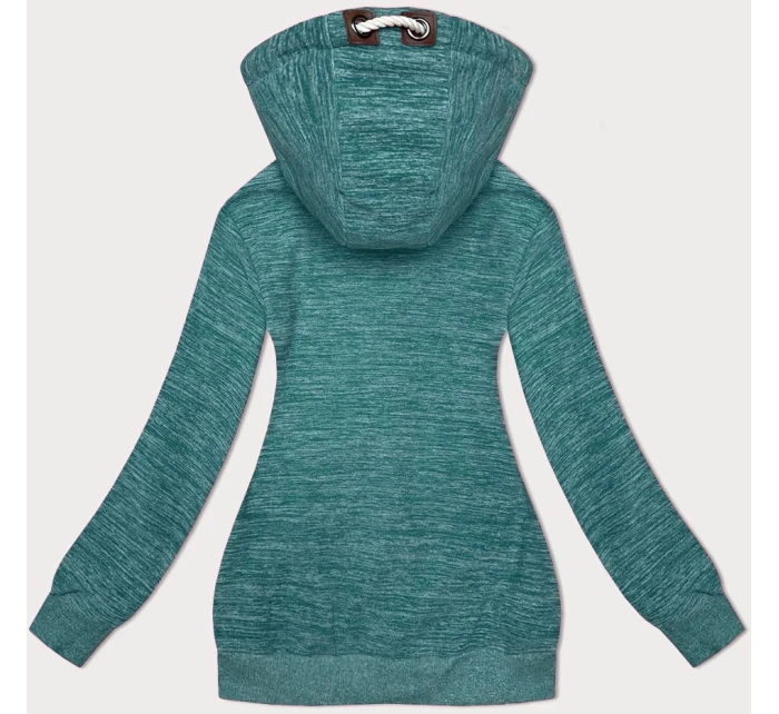 Dámska tyrkysová melanžová fleecová mikina (2310)