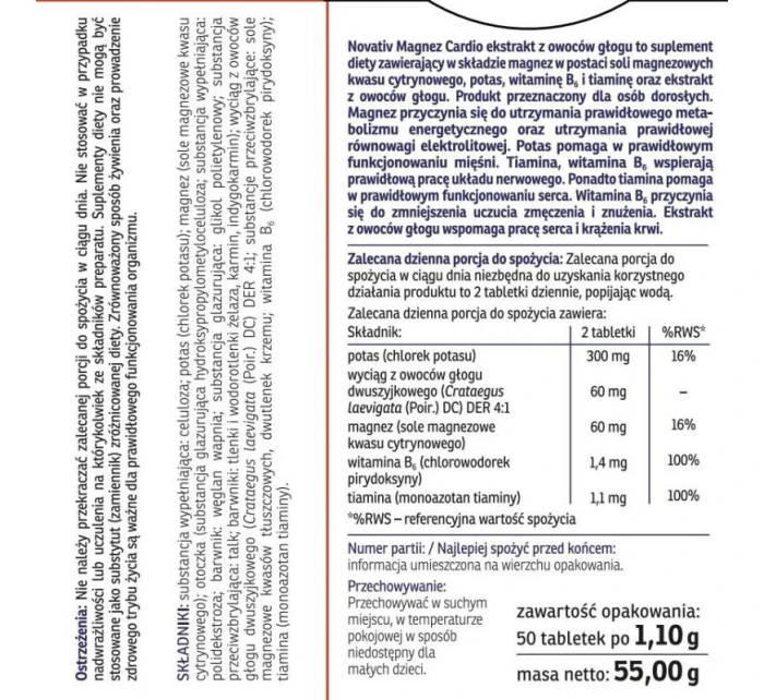 Novativ Magnesium Cardio 50 filmom obalených tabliet Novativ Magnesium Cardio 50 filmom obalených tabliet