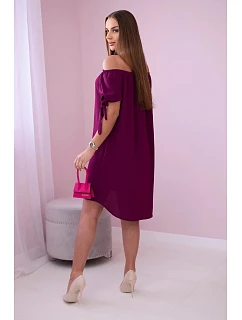 Šaty viazané na rukávy slivka