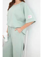 Dámska viskózna mikina a široké nohavice Butter dark mint