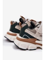 Sneakersy Buty Sportowe Dziecięce Na Rzep Beżowe Ronivelle