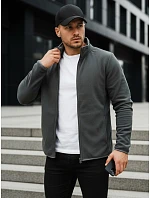 Pánska tmavosivá mikina na zips FashionStreet BX4772