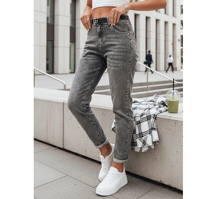 Dámske šedé džínsy mom fit FashionStreet UY2751