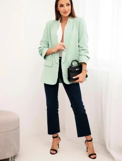 Bunda s klopou elegantná svetlá mentolová