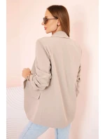 Bunda s klopami elegantná tmavobéžová Bunda s klopami elegantná tmavobéžová