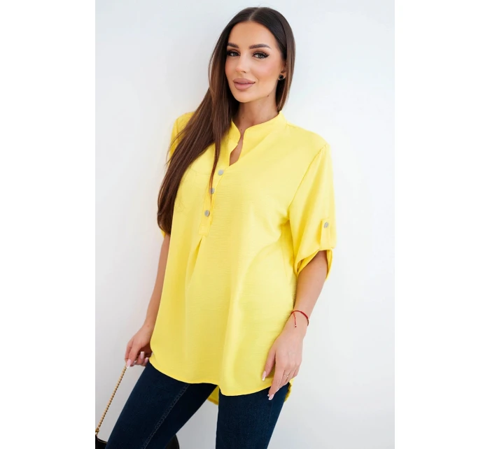 Blúzka s dlhším zadným dielom žltá