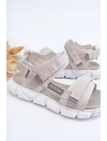 Dziecięce Sandałki Na Rzep Big Star LL374201 Biało-Srebrne Dziecięce Sandałki Na Rzep Big Star LL374201 Biało-Srebrne