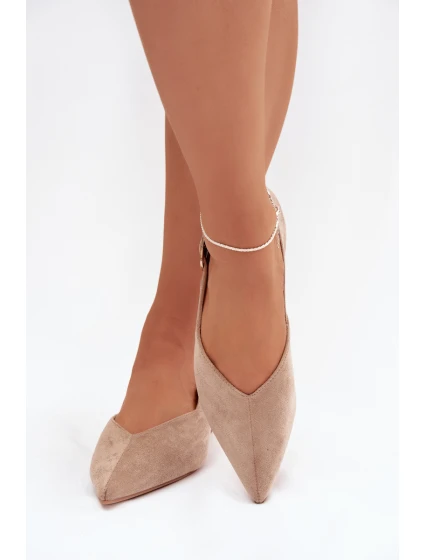 Dámské baleríny s přezkou béžové model 21834832 - Boto