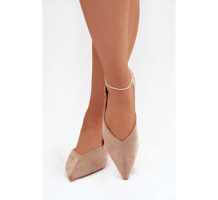 Dámské baleríny s přezkou béžové model 21834832 - Boto