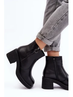 Dámské černé kozačky na zip Romella