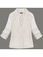 Svetlo béžové tenké sako s nariasenými rukávmi (22-356) Svetlo béžové tenké sako s nariasenými rukávmi (22-356)