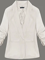 Tenká bunda s volánovými rukávmi svetlo béžová (22-356)