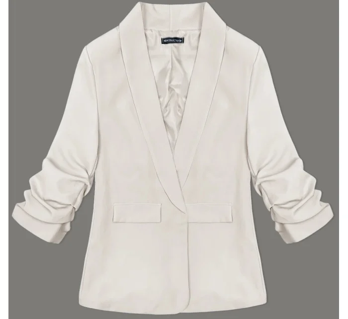 Svetlo béžové tenké sako s nariasenými rukávmi (22-356) Svetlo béžové tenké sako s nariasenými rukávmi (22-356)