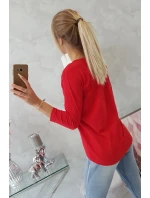 Blúzka s 3D grafikou vtáka červená