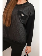 Dámský komplet z viskózy s model 21439230 mikinou a kalhotami černý - K-Fashion