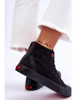 Damskie Klasyczne Wysokie Trampki Cross Jeans LL2R4088C Czarne