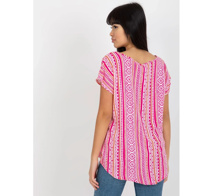 Dámska blúzka D73771R10978P biela a ružová - FPrice