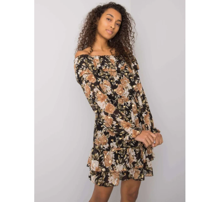 Šaty DHJ SK 15015 2.73P čierna a béžová