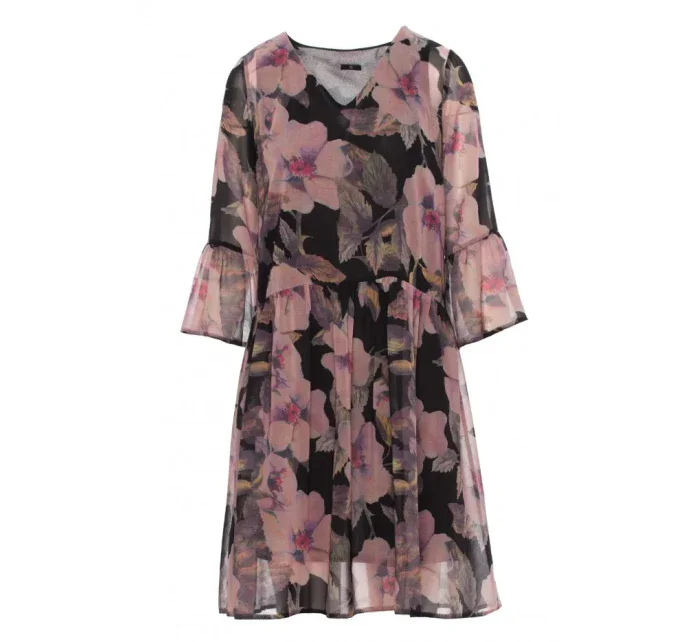 S214 Šifónové šaty so spadnutým pásom - model 3