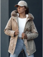 Dámská zimní bunda parka s kožešinou béžová Dstreet model 21979832 - FashionStreet