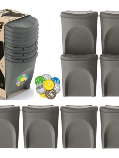 Odpadkové koše 25 l sortibox set4 ks sivý kameň detské