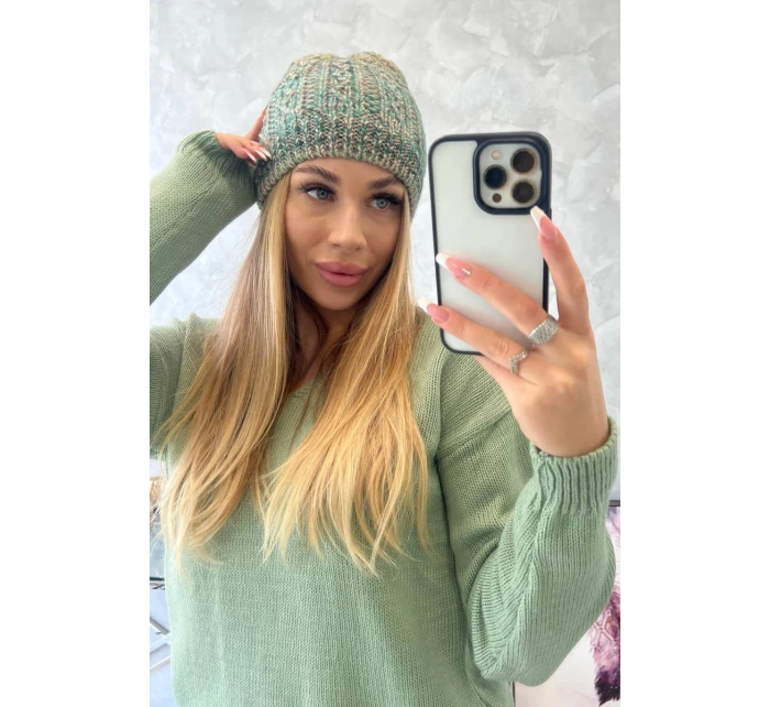 Fleecová čiapka Melisa K241 tyrkysová+zelená Fleecová čiapka Melisa K241 tyrkysová+zelená