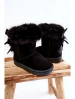 Dětské Teplé Sněhule Semišové s Černe model 21597169 - Boto Dětské Teplé Sněhule Semišové s Černe model 21597169 - Boto