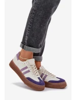 Zazoo N1068S6 Skórzane Niskie Sneakersy Damskie Na Platformie Białe