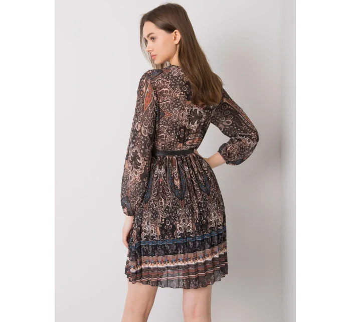 Šaty DHJ SK 10201.93P čierna a béžová