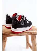 Detská kožená športová obuv Marisa Black and Red