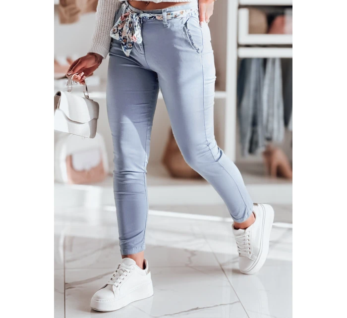 Dámske textilné nohavice s opaskom ROSSALI modré FashionStreet UY2535 Dámske textilné nohavice s opaskom ROSSALI modré FashionStreet UY2535