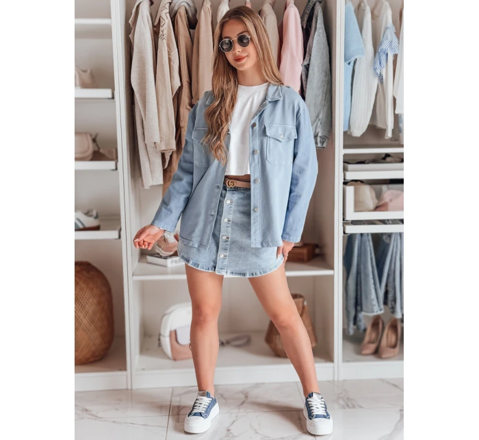 Dámska košeľová bunda OVERBOR modrá FashionStreet TY4887