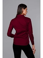 Klasická dámská košile ve vínové bordó barvě model 18302320 - J.STYLE Klasická dámská košile ve vínové bordó barvě model 18302320 - J.STYLE