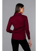 Klasická dámská košile ve vínové bordó barvě model 18302320 - J.STYLE Klasická dámská košile ve vínové bordó barvě model 18302320 - J.STYLE