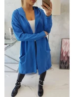 Nevädza modrá bunda s kapucňou nadmernej veľkosti