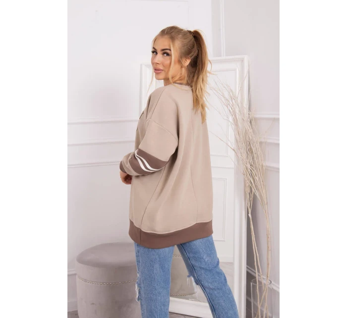 Zateplená mikina Malibu tmavo béžová+mocca