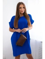 Šaty s vreckami chrpová modrá