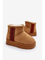 Śniegowce Botki Ocieplane Dziecięce Camel Leonora