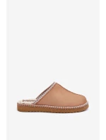 Obuwie Domowe Kapcie Z Haftem Damskie Inblu EY000028 Camel