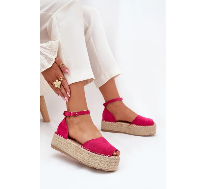 Dámské espadrilky na platformě s pletením fuchsie model 21704459 - Boto