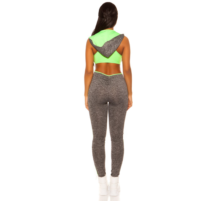 Sexy Workout Hoodie Junpsuit with sexy Back