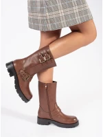 Pohodlné hnědé kotníčkové boty dámské platforma Pohodlné hnědé kotníčkové boty dámské platforma