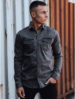 Pánská tmavě šedá džínová košile Dstreet model 21978435 - FashionStreet