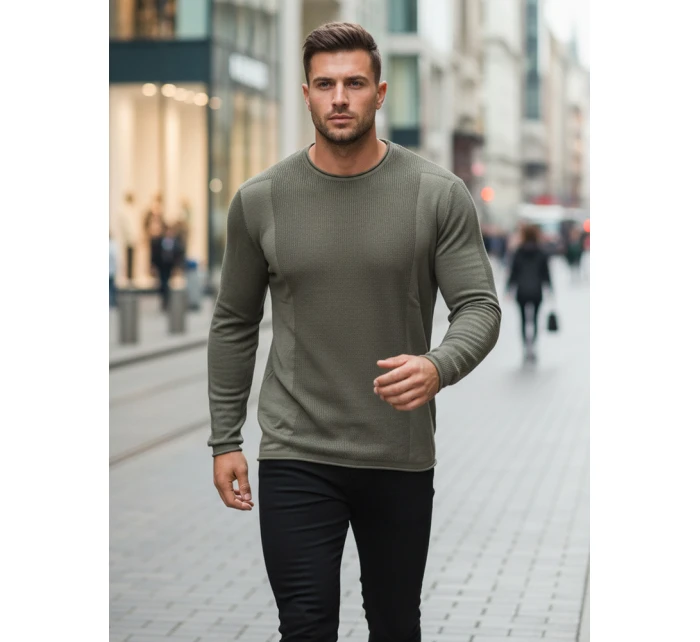 Pánsky khaki sveter WX2310z Pánsky khaki sveter WX2310z