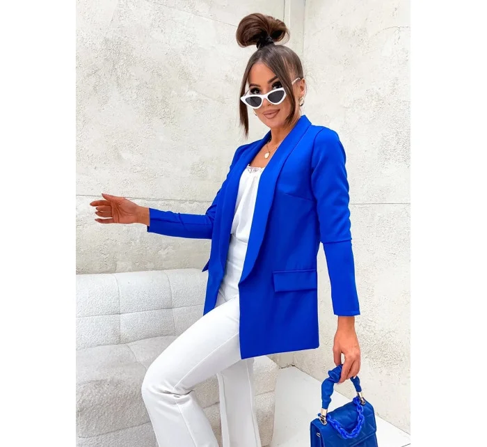 Klasická dámska bunda v chrpovej farbe (8259)