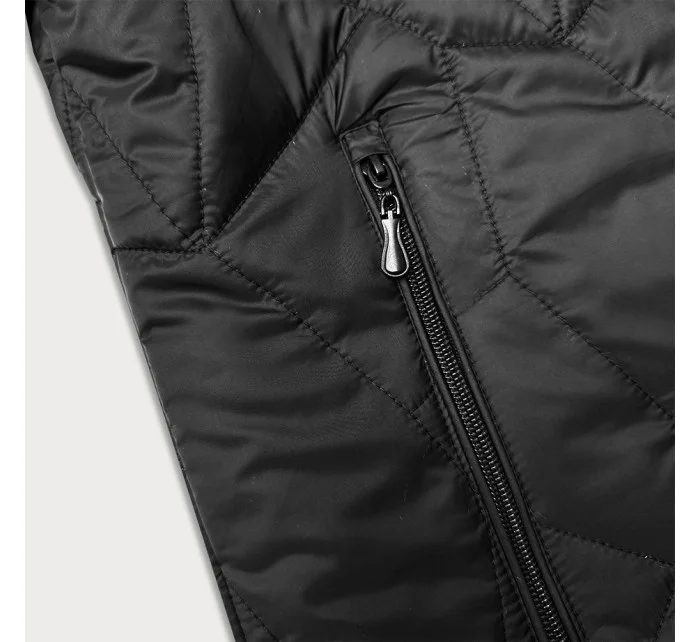 Čierna dámska plus size bunda s odnímateľnou kapucňou J Style (16M9268-392)